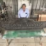 Custom metal signage for Red Cedar Vineyards