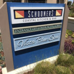 Commercial signage for Schooners and Vista Blue Spa