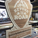 Custom wood sign for Beyond the Roar