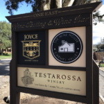 Custom wood signage for Testa Rossa Winery