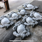 Fake grey crabs for custom business signage