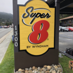 Custom wood signage for Super 8 by Wyndham