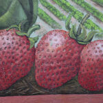 Custom mural sign of red strawberries
