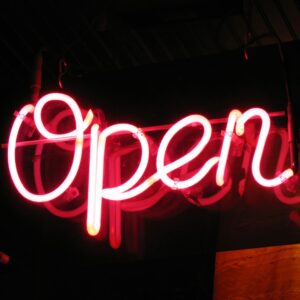 "Open" sign