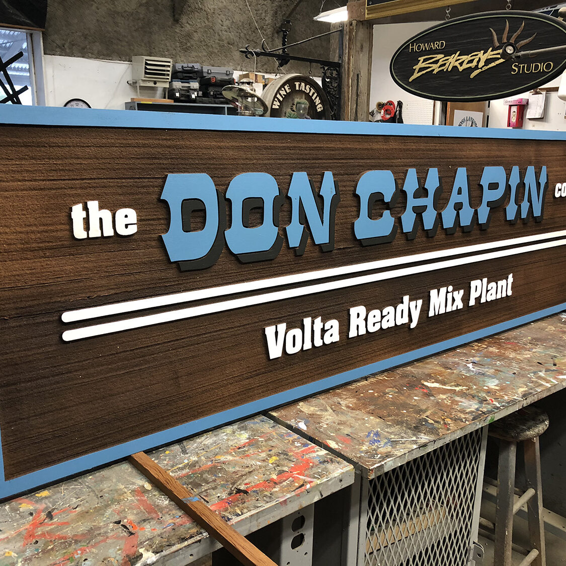 Custom wood signage for The Don Chapin Co. Inc.